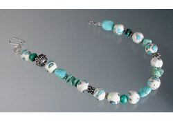 Polymer Bead Bracelet with Turquoises