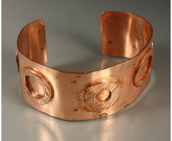 Copper Cuff with Textured Washers