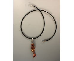 Copper fish-on-a-hook pendant