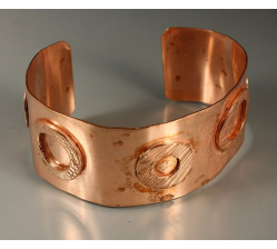 Copper Cuff with Textured Washers