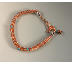 Viking Knit Bracelet with Turquoises