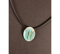 Green patina copper oval with 3 twigs