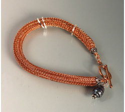 Viking Knit Bracelet with 3 Sterling Rings