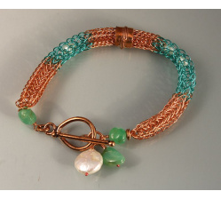Viking Knit Bracelet with Pearls
