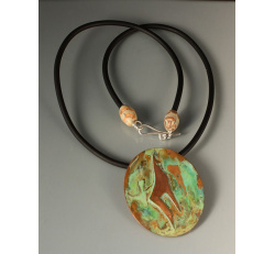 Copper Antelope Pendant with Green Patina