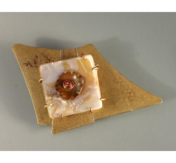 Pieced Brass Pin with Button