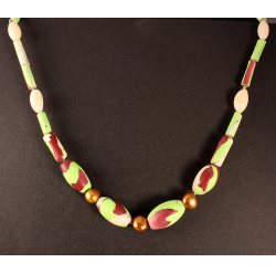 Coleus-inspired Watercolor Bead Necklace