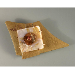 Pieced Brass Pin with Button
