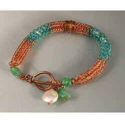 Viking Knit Bracelet with Pearls