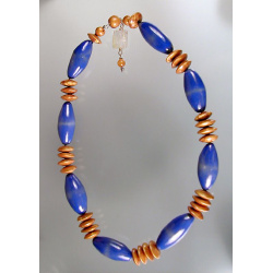 Blue and Gold Harappan-look Necklace