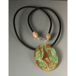 Copper Antelope Pendant with Green Patina