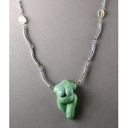 Polymer Jade Goddess Chain Necklace