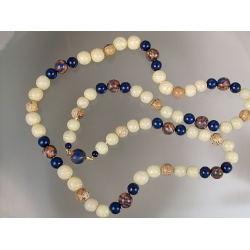 Polymer Ivory and Lapis Necklace
