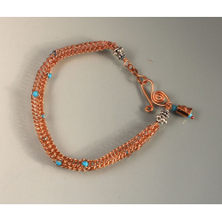 Viking Knit Bracelet with Turquoises