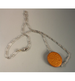 Botanical Ghost Image Oval on Chain
