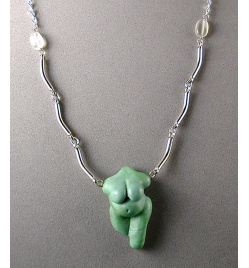 Polymer Jade Goddess Chain Necklace