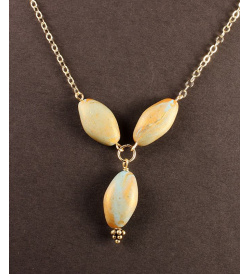 Turquoise and Gold Polymer Lozenge Chain Necklace