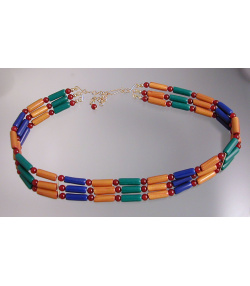 Antiquities-inspired Polymer Tube Bead Collar