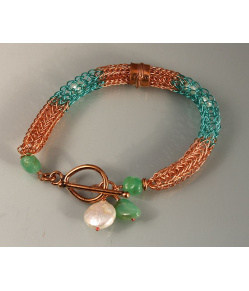 Viking Knit Bracelet with Pearls