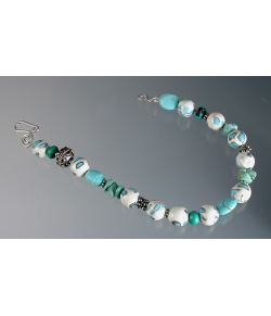 Polymer Bead Bracelet with Turquoises