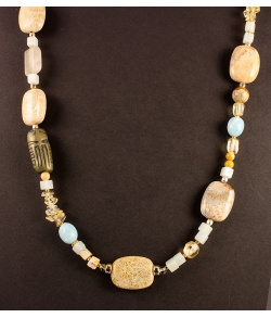 Beach Colors Gemstone Bead Necklace