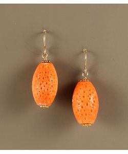 Sponge Coral Bead Earrings