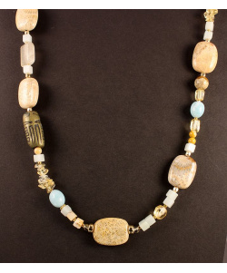 Beach Colors Gemstone Bead Necklace