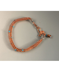 Viking Knit Bracelet with Turquoises