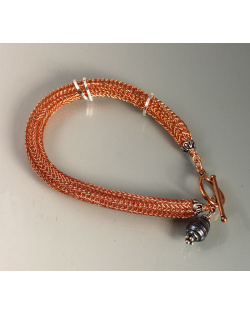 Viking Knit Bracelet with 3 Sterling Rings
