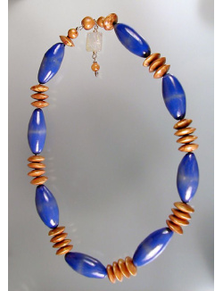 Blue and Gold Harappan-look Necklace