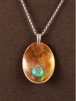 Copper Bowl with Turquoise