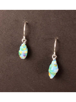 Tiny rolled polymer bead earrings