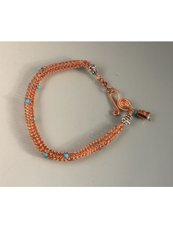 Viking Knit Bracelet with Turquoises