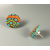 Turquoise and red disc post earrings