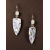 Marbled blue shield shape earrings