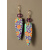 Fantasy Daisies Polymer Shield Earring with Amethyst, GF