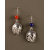 Indian Head Earrings with Lapis and Carnelian